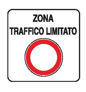 Cartello 40x40 cm Alluminio Scatolato Classe 2 ZONA A TRAFFICO LIMITATO