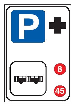 Cartello 40x60 cm Alluminio Scatolato Classe 1 PARCHEGGIO DI SCAMBIO CON LINEE AUTOBUS