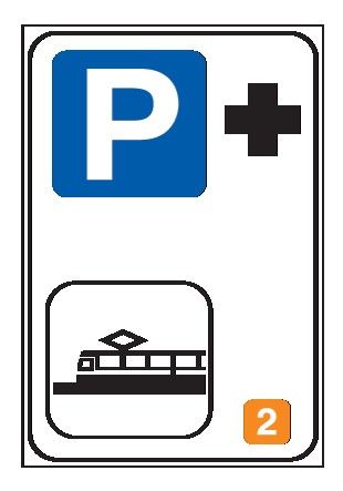 Cartello 40x60 cm Lamiera Scatolata Classe 1 PARCHEGGIO DI SCAMBIO CON METROPOLITANE OD ALTRI SERVIZI EXTRAURBANI SU ROTAIA