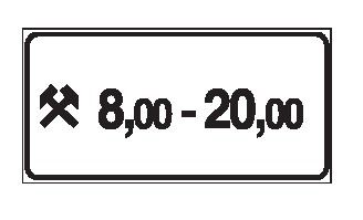 Cartello 50x25 cm Alluminio Scatolato RIFR. CL. 1 8:00-20:00 VALIDITÁ GIORNI FESTIVI