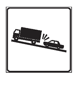 Cartello 60x60 cm Alluminio Scatolato Classe 2 AUTOCARRI IN RALLENTAMENTO