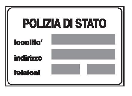 Cartello 90x60 cm Lamiera Scatolata Classe 1 POLIZIA DI STATO