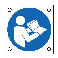 Cartello All. 60x60 mm OBBLIGATORIO LEGGERE LE ISTRUZIONI