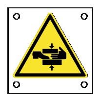 Cartello All. 60x60 mm PERICOLO SCHIACCIAMENTO ARTI