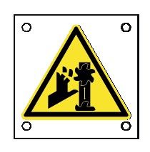 Cartello All. 60x60 mm PERICOLO TRANCIATURA DITA