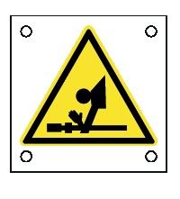 Cartello All. 60x60 mm PERICOLO TRASCINAMENTO BRACCIO