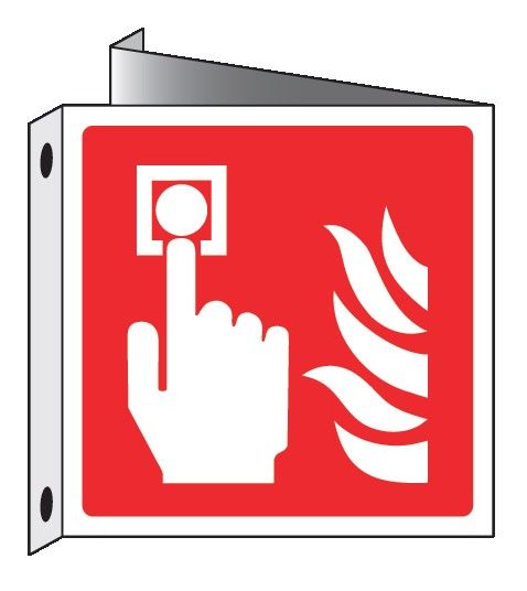 Cartello bifacciale in All. 110x110 PULSANTE ALLARME ANTINCENDIO