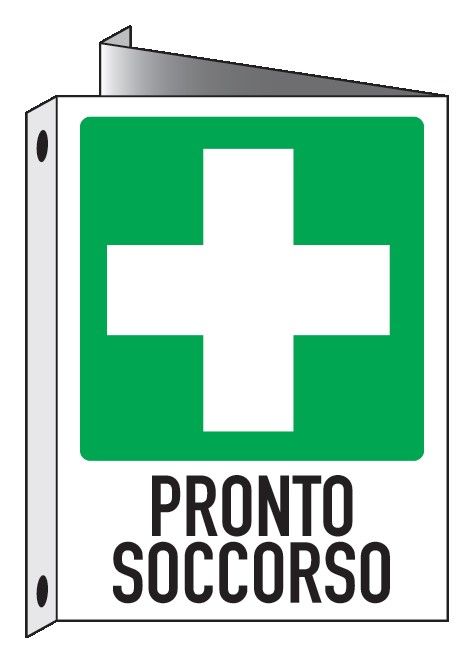 Cartello bifacciale in All. 110x140 mm PRONTO SOCCORSO