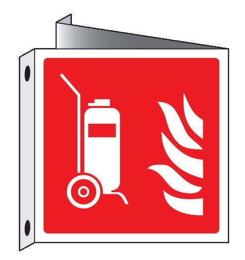Cartello bifacciale in All. 400x400 ESTINTORE ANTINCENDIO