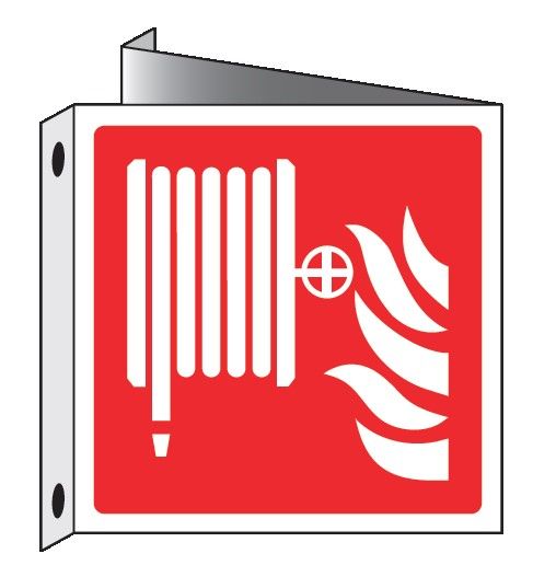 Cartello bifacciale Triangolato in All. 110x110 LANCIA ANTINCENDIO