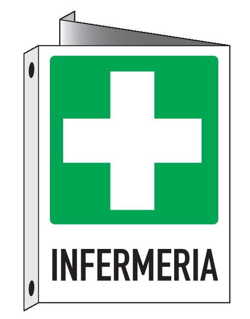 Cartello bifacciale Triangolato in All. 245x325 mm INFERMERIA