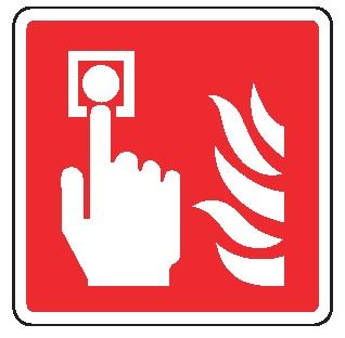 Cartello in All. 110x110 mm PULSANTE ALLARME ANTINCENDIO