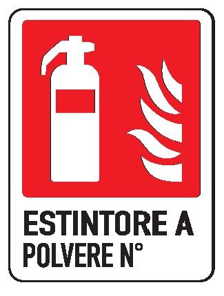 Cartello in All. 110x140 mm ESTINTORE A POLVERE N°