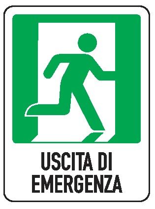 Cartello in All. 110x140 mm USCITA DI EMERGENZA A DX