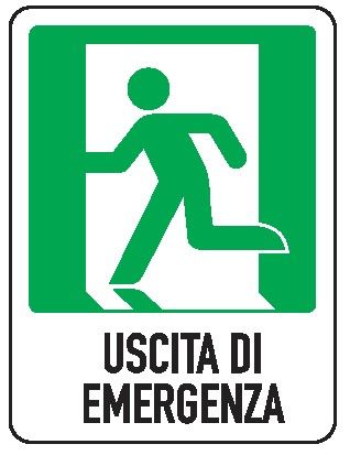 Cartello in All. 110x140 mm USCITA DI EMERGENZA A SX