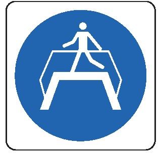 Cartello in All. 115x115 mm È OBBLIGATORIOUSARE IL PONTE PEDONALE