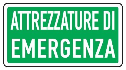 Cartello in All. 150x100 mm ATTREZZATURE DI EMERGENZA (FONDO VERDE SCRITTA BIANCA)