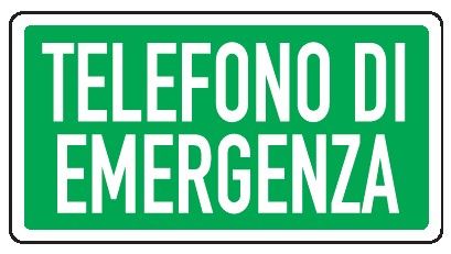 Cartello in All. 150x100 mm TELEFONO DI EMERGENZA (FONDO VERDE SCRITTA BIANCA)