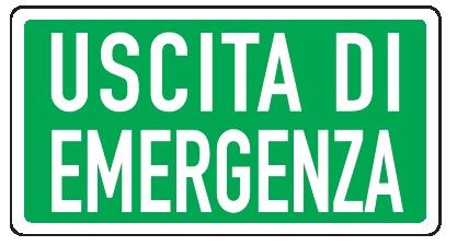 Cartello in All. 150x100 mm USCITA DI EMERGENZA (FONDO VERDE SCRITTA BIANCA)