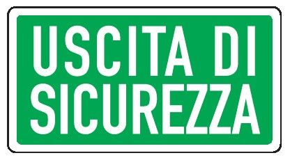Cartello in All. 150x100 mm USCITA DI SICUREZZA (FONDO VERDE SCRITTA BIANCA)