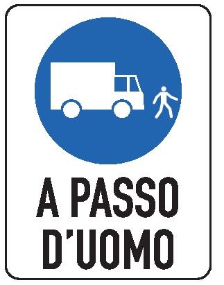 Cartello in All. 150x200 mm A PASSO D'UOMO