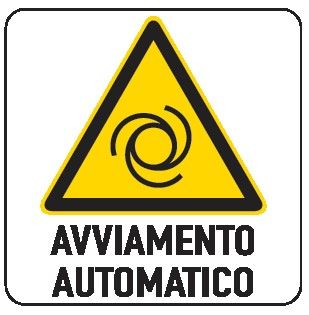 Cartello in All. 150x200 mm AVVIAMENTO AUTOMATICO