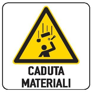 Cartello in All. 150x200 mm CADUTA MATERIALI