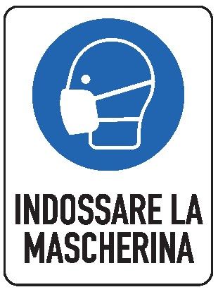 Cartello in All. 150x200 mm INDOSSARE LA MASCHERINA