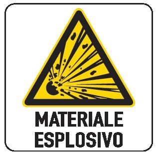 Cartello in All. 150x200 mm MATERIALE ESPLOSIVO