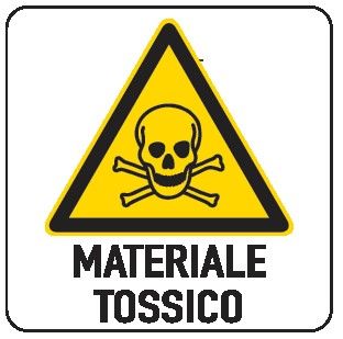 Cartello in All. 150x200 mm MATERIALE TOSSICO