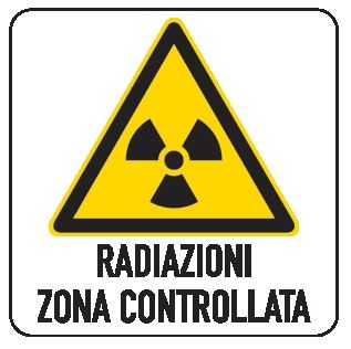 Cartello in All. 150x200 mm RADIAZIONI ZONA CONTROLLATA