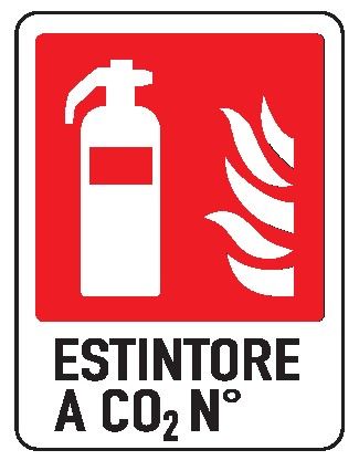 Cartello in All. 155x205 mm ESTINTORE A CO2 N°