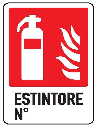 Cartello in All. 155x205 mm ESTINTORE N°