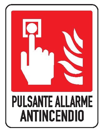 Cartello in All. 155x205 mm PULSANTE ALLARME ANTINCENDIO