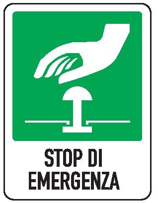 Cartello in All. 155x205 mm STOP DI EMERGENZA