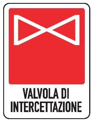 Cartello in All. 155x205 mm VALVOLA INTERCETTAZIONE