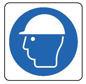 Cartello in All. 166x166 mm È OBBLIGATORIO INDOSSARE IL CASCO DI PROTEZIONE