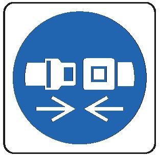 Cartello in All. 166x166 mm È OBBLIGATORIO INDOSSARE LA CINTURA DI SICUREZZA