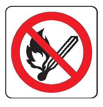 Cartello in All. 166x166 mm VIETATO FUMARE O USARE FIAMME LIBERE