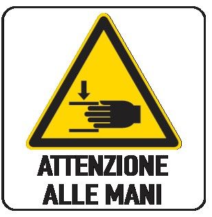 Cartello in All. 200x300 mm ATTENZIONE ALLE MANI