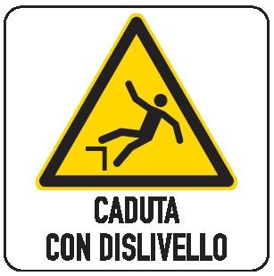 Cartello in All. 200x300 mm CADUTA CON DISLIVELLO