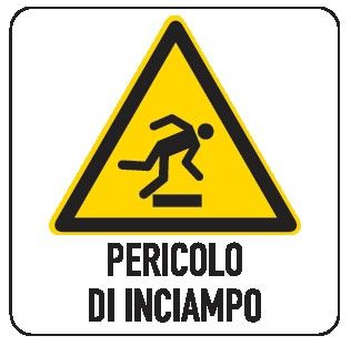 Cartello in All. 200x300 mm PERICOLO DI INCIAMPO