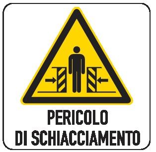 Cartello in All. 200x300 mm PERICOLO DI SCHIACCIAMENTO