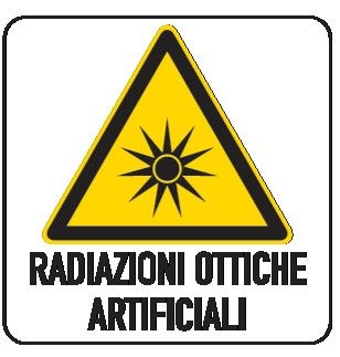 Cartello in All. 200x300 mm RADIAZIONI OTTICHE ARTIFICIALI