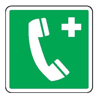 Cartello in All. 245x245 mm TELEFONO DI EMERGENZA