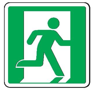 Cartello in All. 245x245 mm USCITA DI EMERGENZA A DX