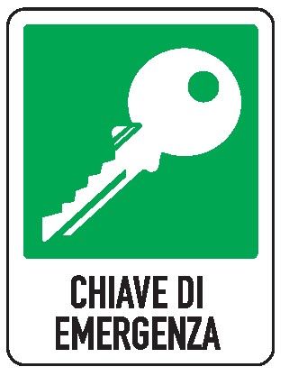 Cartello in All. 245x325 mm CHIAVE DI EMERGENZA