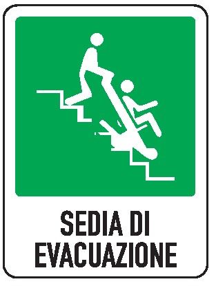 Cartello in All. 245x325 mm SEDIA DI EVACUAZIONE