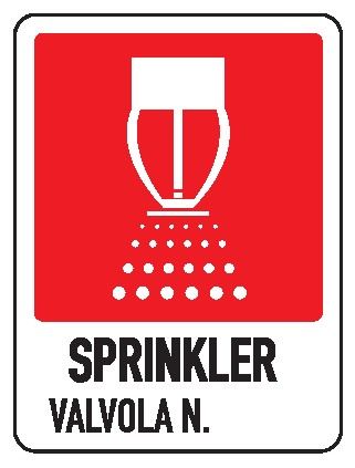 Cartello in All. 245x325 mm SPRINKLER VALVOLA N.