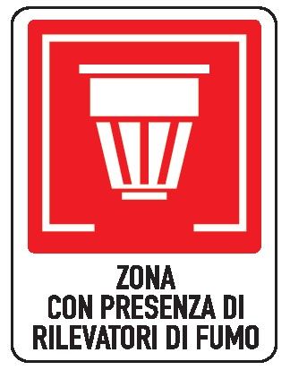 Cartello in All. 245x325 mm ZONA CON PRESENZA RILEVATORI DI FUMO
